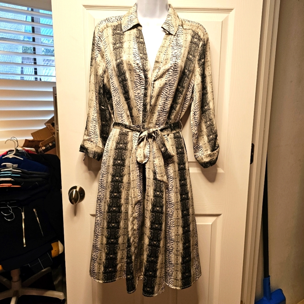 INC Animal Patterned Shirt Dress